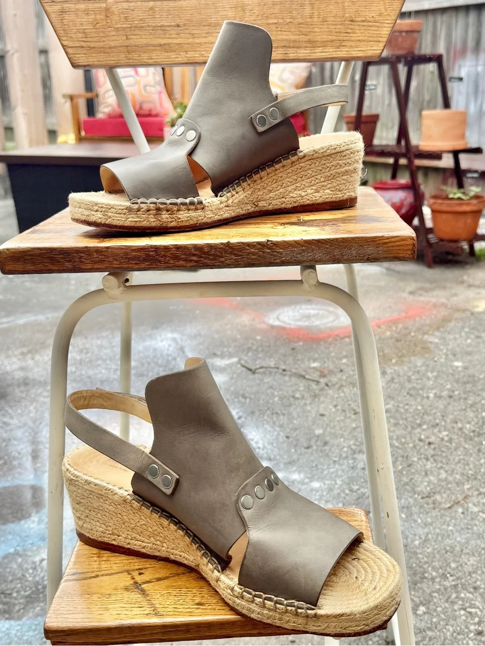 rag & bone Sayre Leather Espadrille Wedge Sandal (size IT 41/ US 11)